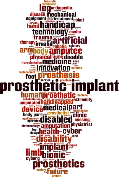 Koncepce Protetického Implantátu Koláž Slov Protetickém Implantátu Vektorová Ilustrace — Stockový vektor