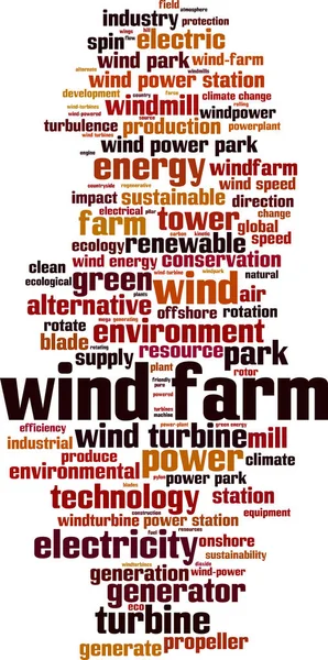 Wind Farm Word Cloud Concept Collage Made Words Wind Farm — Stock Vector