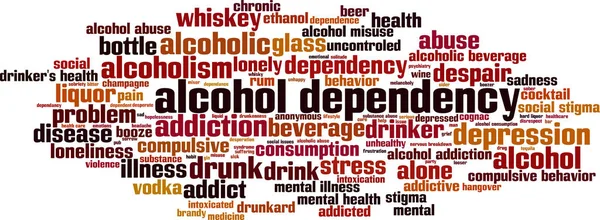 Alcohol Dependency Word Cloud Concept Collage Made Words Alcohol Dependency — Stock Vector