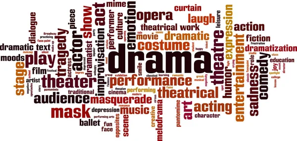 Drama Word Cloud Concept Collage Made Words Drama Vector Illustration — 스톡 벡터