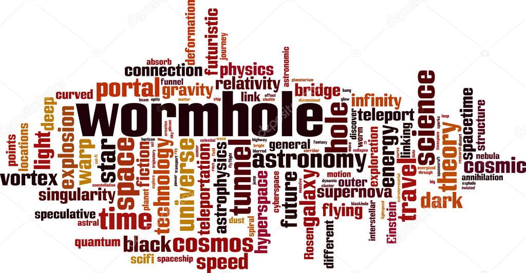 Wormhole word cloud concept. Collage made of words about wormhole. Vector illustration 