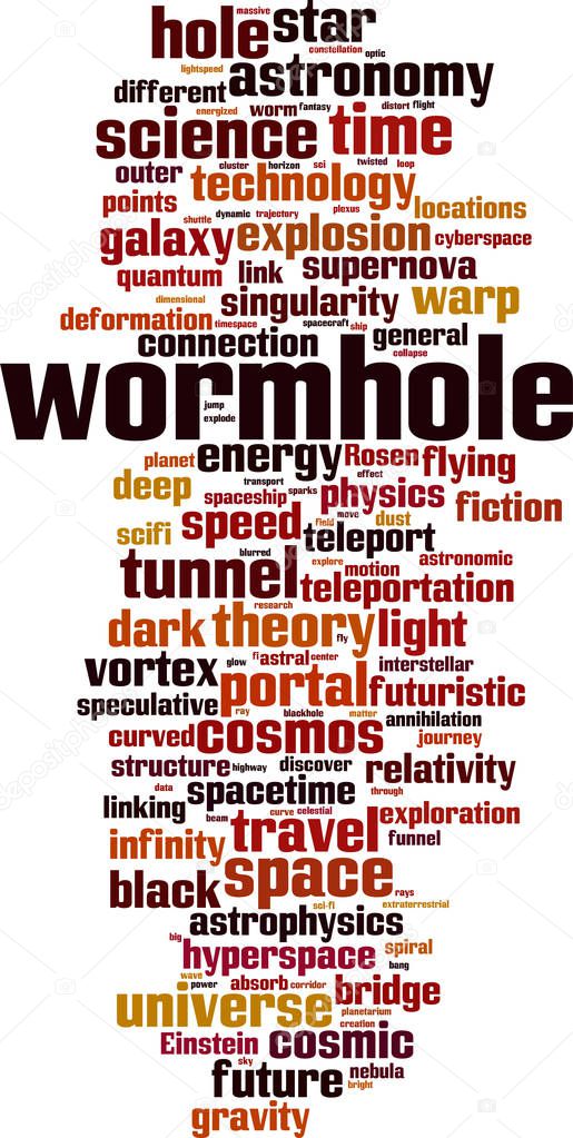 Wormhole word cloud concept. Collage made of words about wormhole. Vector illustration 