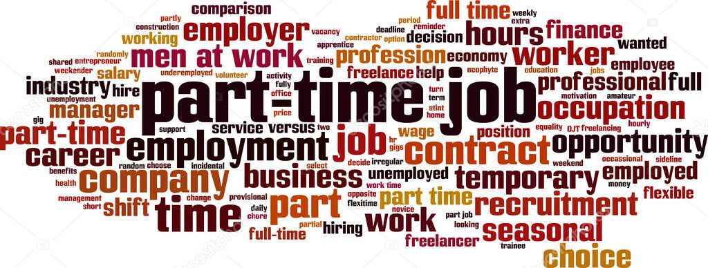 Part-time job word cloud concept. Collage made of words about part-time job. Vector illustration