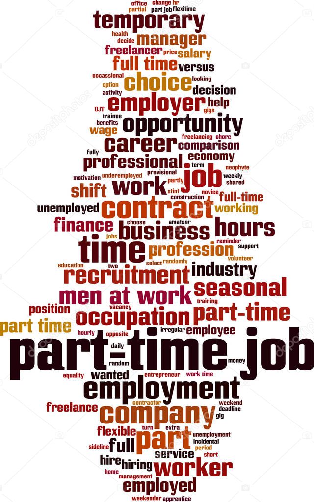 Part-time job word cloud concept. Collage made of words about part-time job. Vector illustration
