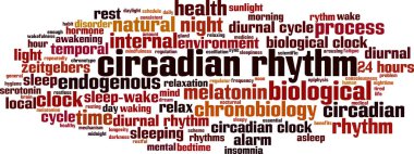 Circadian rhythm word cloud concept. Collage made of words about circadian rhythm. Vector illustration clipart
