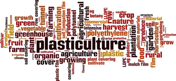 Plasticultura Conceito Nuvem Palavra Colagem Feita Palavras Sobre Plasticultura Ilustração — Vetor de Stock