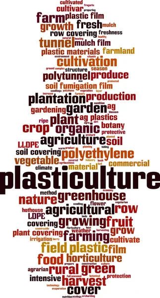 Concept Nuage Mot Plasticulture Collage Fait Mots Sur Plasticulture Illustration — Image vectorielle