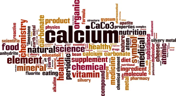 Calcium Word Cloud Concept Collage Fatto Parole Sul Calcio Illustrazione — Vettoriale Stock