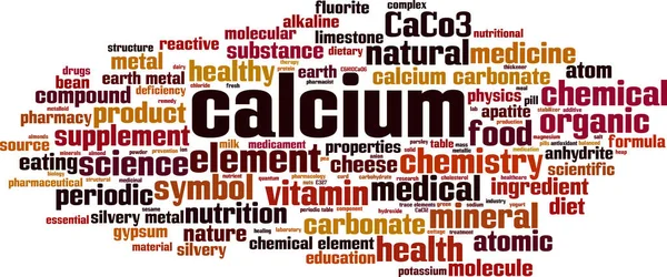 Calcium Ord Moln Koncept Collage Gjord Ord Kalcium Vektorillustration — Stock vektor