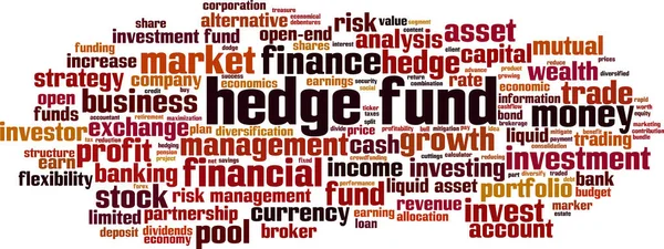 Hedge Fond Slovo Cloud Koncept Koláž Složená Slov Hedgeovém Fondu — Stockový vektor