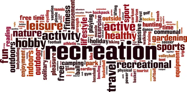 Recreation Word Cloud Konzept Collage Aus Wörtern Über Erholung Vektorillustration — Stockvektor