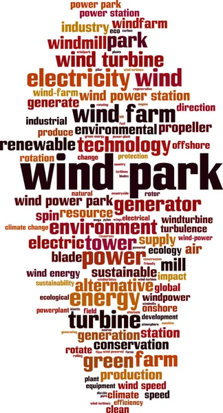 Windpark Wort Wolke Konzept Collage Aus Wörtern Zum Thema Windpark — Stockvektor