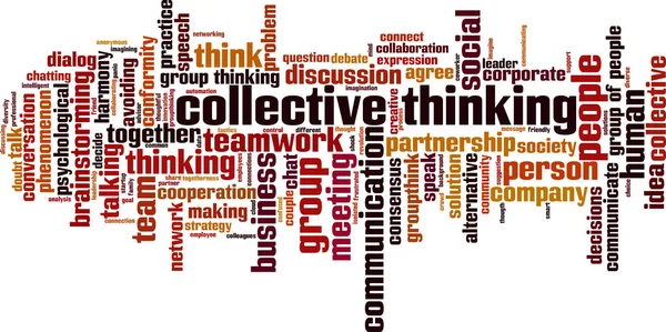 Concepto Nube Palabras Pensamiento Colectivo Collage Hecho Palabras Sobre Pensamiento — Vector de stock
