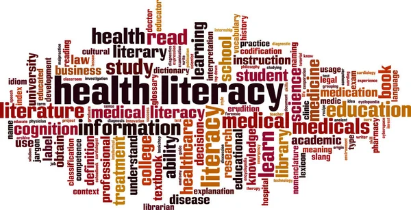 Health Literacy Word Cloud Concept Collage Made Words Health Literacy — Stock Vector
