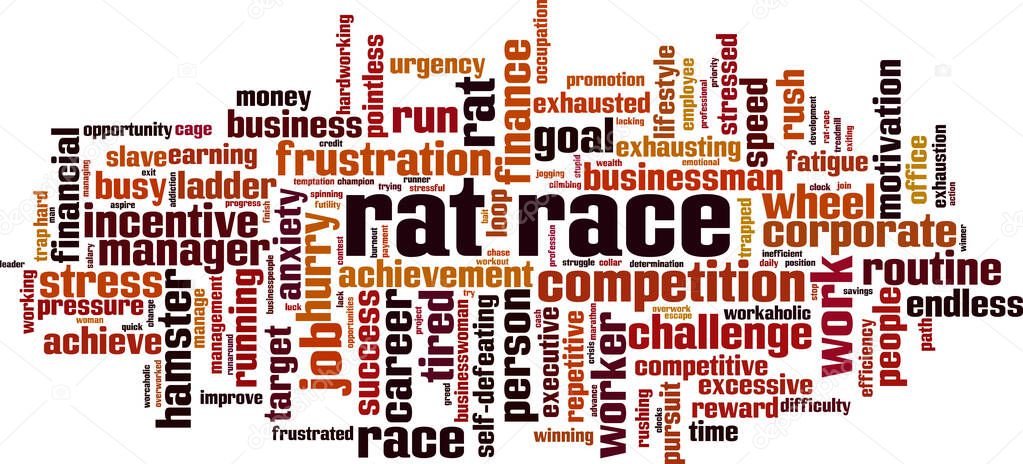 Rat race word cloud concept. Collage made of words about rat race. Vector illustration