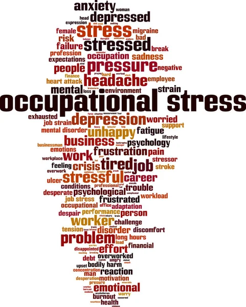Beruflicher Stress Wort Wolke Konzept Collage Aus Wörtern Über Stress — Stockvektor