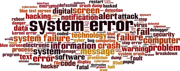 Sistema Error Palabra Nube Concepto Collage Hecho Palabras Sobre Error — Vector de stock