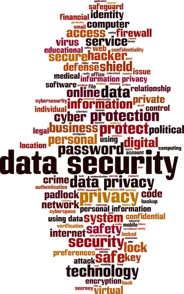 Data Security Word Cloud Concept Collage Made Words Data Security — Stock Vector