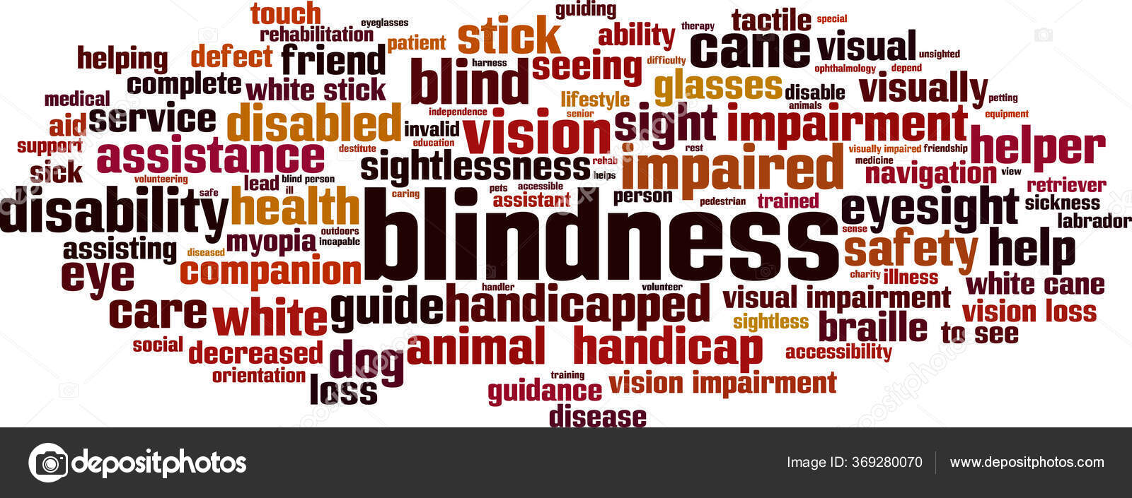 Blindness Word Cloud Concept Collage Made Words Blindness Vector