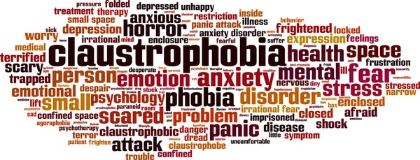 Claustrofobia Conceito Nuvem Palavras Colagem Feita Palavras Sobre Claustrofobia Ilustração —  Vetores de Stock
