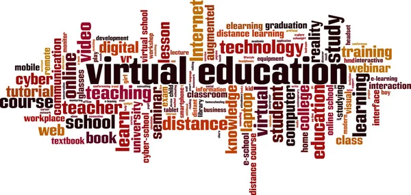 Concepto Nube Palabras Educación Virtual Collage Hecho Palabras Sobre Educación — Archivo Imágenes Vectoriales