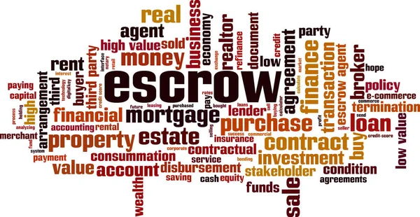 Escrow Palabra Nube Concepto Collage Hecho Palabras Sobre Fideicomiso Ilustración — Archivo Imágenes Vectoriales