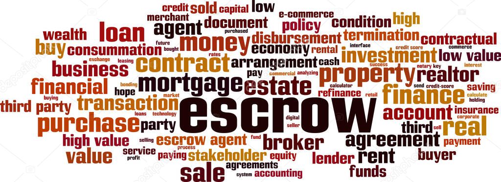 Escrow word cloud concept. Collage made of words about escrow. Vector illustration