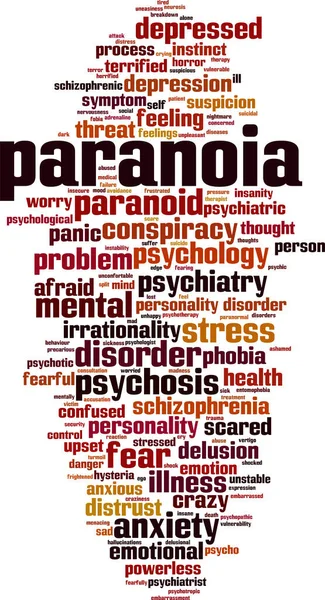 Paranoia Word Cloud Concept Collage Made Words Paranoia Vector Illustration — Stock Vector