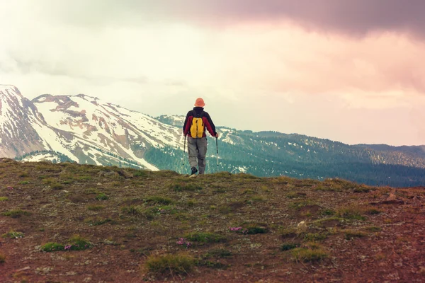 Randonnée pédestre dans les montagnes — Photo