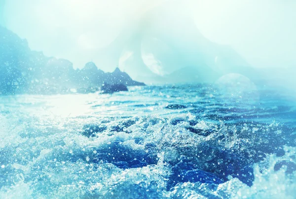 Val albastru pe plajă — Fotografie, imagine de stoc