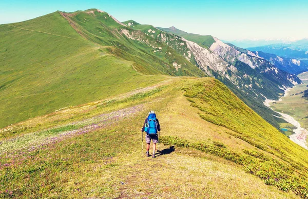 Wandelen in de bergen van de Kaukasus — Stockfoto