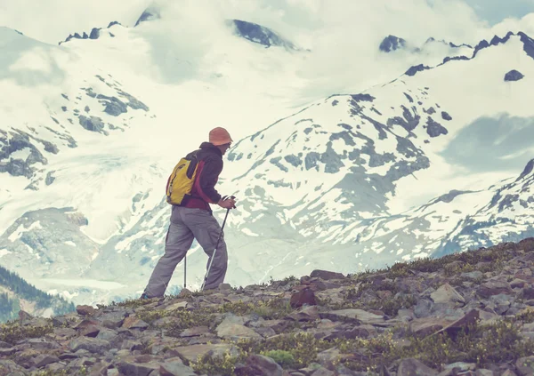 Escursione nelle montagne canadesi — Foto Stock