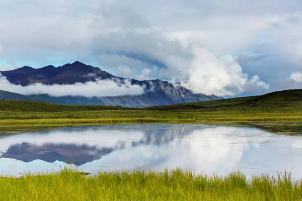 Lago da serenidade na tundra do Alasca — Fotografia de Stock