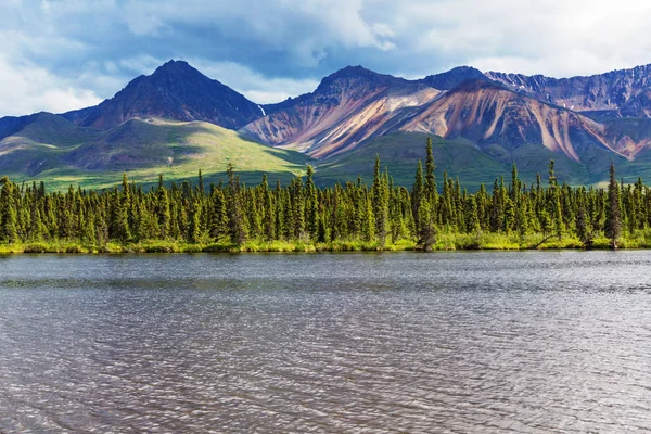 Lugn sjö i Alaska tundra — Stockfoto