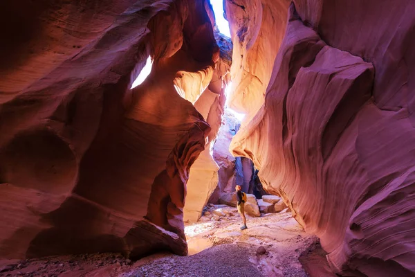 Mannen i Happy canyon — Stockfoto