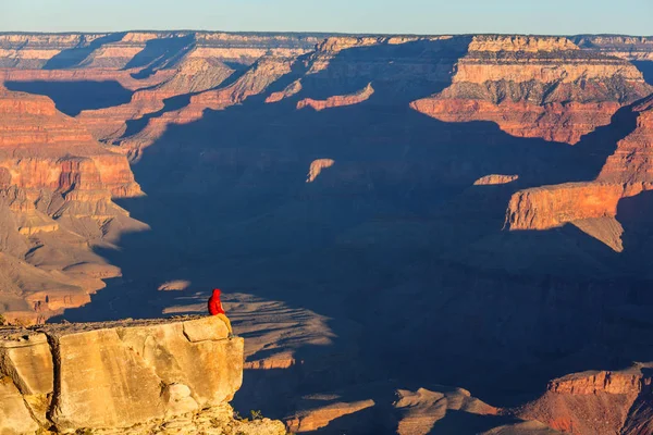 Człowiek w wycieczka w Grand Canyon — Zdjęcie stockowe