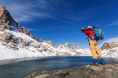 Hiker in Sierra Nevada clipart