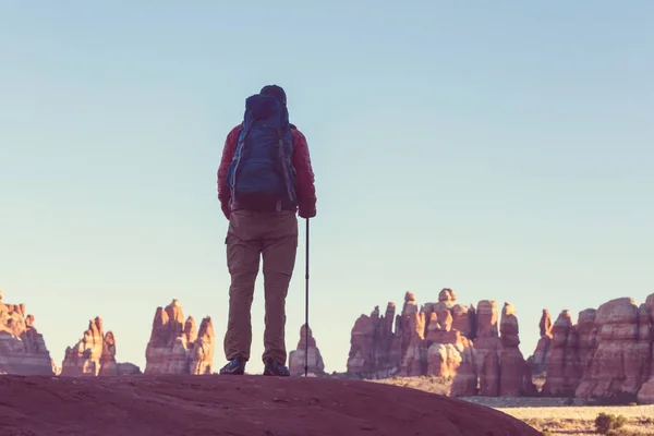 Turista v horách Utah — Stock fotografie