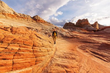 adam Vermilion kayalıklardan