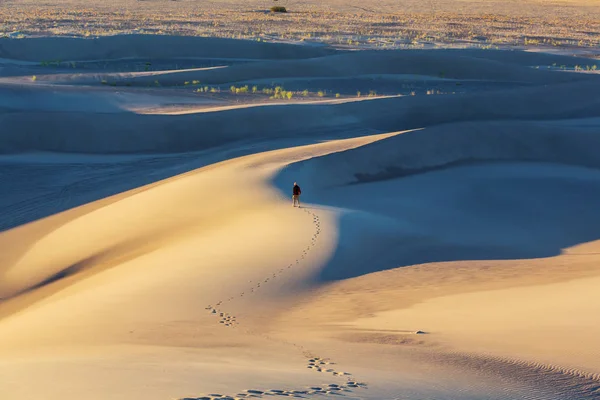 Człowiek w pustyni Sahara — Zdjęcie stockowe