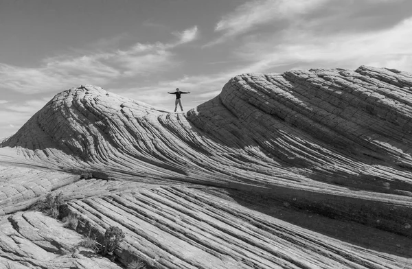 Senderista en las montañas de Utah — Foto de Stock