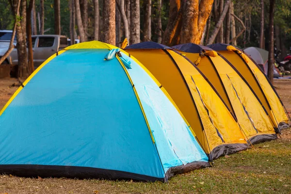 Tent in Camping. Recreation site.