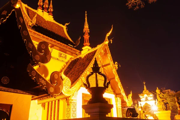 Night view buddhist temple — Stock Photo, Image