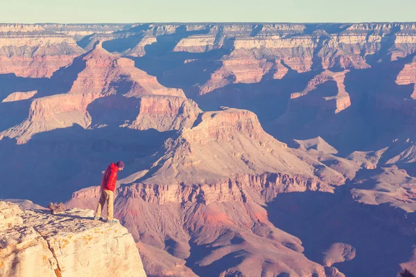 Escursionista nel Grand Canyon — Foto Stock