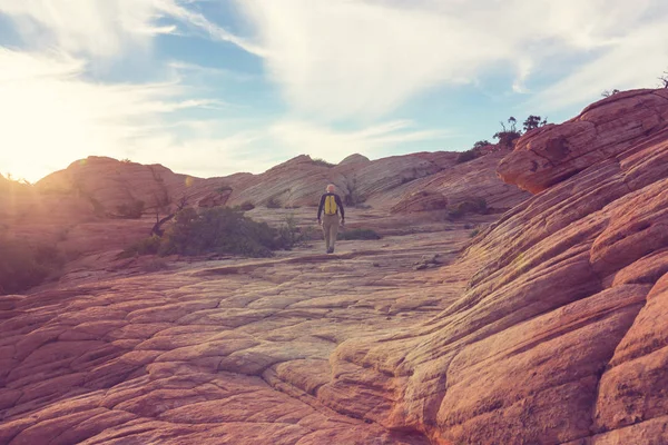 Turista v horách Utah — Stock fotografie