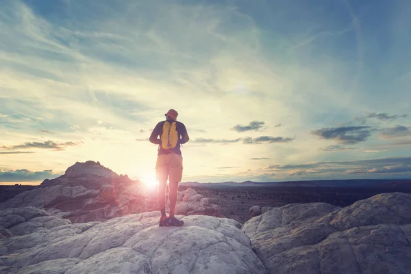 Hiker in the Utah mountains — Stock Photo, Image