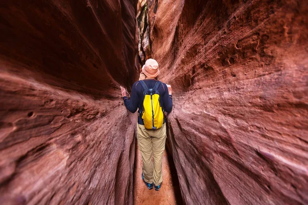 Slot canyon nel Parco Nazionale Grande Scalinata Escalante — Foto Stock