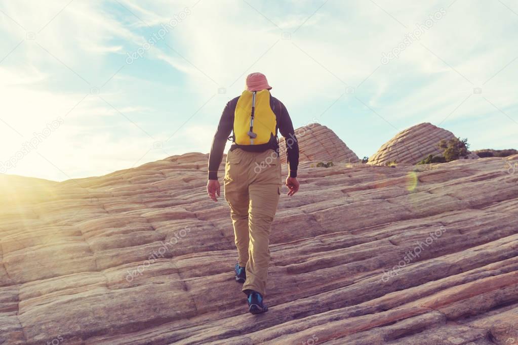 Hiker in the Utah mountains