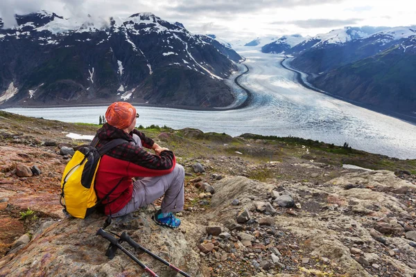 Caminhada no glaciar de Salmão — Fotografia de Stock