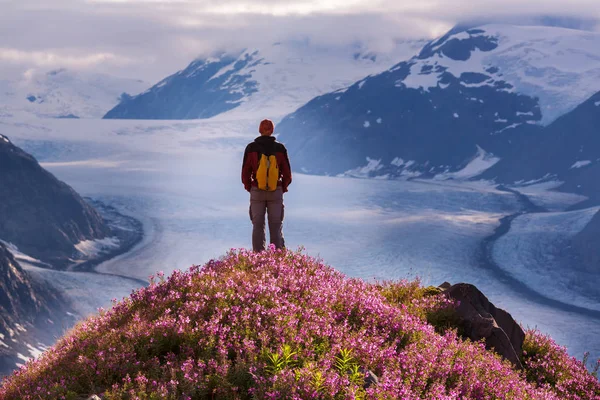 サーモン氷河をハイキングします。 — ストック写真